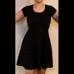 Black mid length dress
